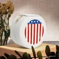 thumbnail image 6 of Yiaed America Flags2 Print Travel Jewelry Case Bridesmaid Gift Boxes Jewelry Travel Organizer Small Round Jewelry Box Mini Storage-White, 6 of 7