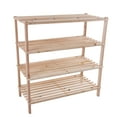 thumbnail image 4 of Lavish Home 4-Tier Wooden Shoe Rack Organizer - 25"x26" Sturdy Shoe Shelf Organizer Holds 12 Pairs, (Light Oak), 4 of 7