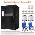 thumbnail image 4 of Nepsam Portable Steam Sauna for Home, 1-2 Person Full-Body Spa, 9-Level Steam & Remote, 2 Foldable Chairs (Black, Large), 4 of 9