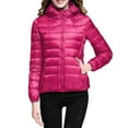 thumbnail image 4 of Ierhent Womens Puffer Jacket 2024 Winter Warm Packable Lightweight Down Jacket Slim Fit Hooded Jacket Short Down Coat for Travel(Hot Pink,4XL), 4 of 6