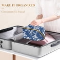 thumbnail image 3 of FORMRS Makeup Bag Travel Cosmetic Organizer for Women Fold Flat Zipper Pouch with Handle, Floral Ocean Waves, 3 of 8