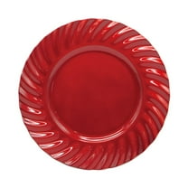 Gilbin 13 inch-Red Charger Plates, Round Plastic Reef Charger Plates, Holiday Charger Plate Wedding Holiday & Party Table Décor Set of 4