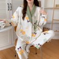 thumbnail image 3 of Conjunto de pijama de dos piezas de algodón para madre, ropa de maternidad para amamantar, cómoda, gruesa, para Otoño e Invierno, 3 of 5
