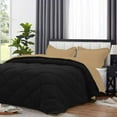 thumbnail image 2 of DNG Creations 3 Piece Reversible Diamond Pattern Comforter Solid - 100% Egyptian Cotton, 800 TC ( Oversized King - Size ) All-Season 550 GSM ( Taupe/Black Colour ), 2 of 7