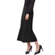 thumbnail image 4 of Falda Maxi de Satén para Mujer Inspire Chic, Cintura Alta, A-Line, Formal, de Noche, Cóctel, Estilo Sirena, 2XL, Negra, 4 of 6