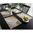 thumbnail image 3 of Placemats Brown Modern Geometric Place Mats for Dining Room Dinner Table Ombre Brown Abstract Washable Table Mats Kitchen Decorations Set of 4, 3 of 6