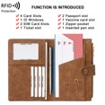 thumbnail image 3 of Porta Pasaporte RFID Para Mujer, Cartera Para Pasaporte Vintage Con Bloqueo RFID, Funda Para Pasaporte De Cuero PU Organizador Para Viajes, Funda Para Pasaporte Impermeable Para, 3 of 7