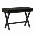 thumbnail image 2 of BizChair Home Office Writing Computer Desk with Open Storage Compartments - Bedroom Desk for Writing and Work, Black, 2 of 10