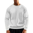 thumbnail image 3 of Momasggi Corduroy Sweatshirts for Mens Loose Casual Crewneck Long Sleeve Pullover Tops Fashion Solid Color Workout Sweatshirt with Chest Pockets White 3XL, 3 of 9