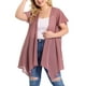 thumbnail image 1 of Women's Plus Size Cardigans Flare Sleeve High Low Elegant Swiss Dots Cardigan Purple 3X, 1 of 7