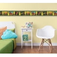 thumbnail image 3 of Concord Wallcoverings Peel and Stick Self Adhesive Kids Wallpaper Border, Little Lions for Play Room Nursery Room, Green Brown Yellow, 15 ft by 5 in 2472, 3 of 5