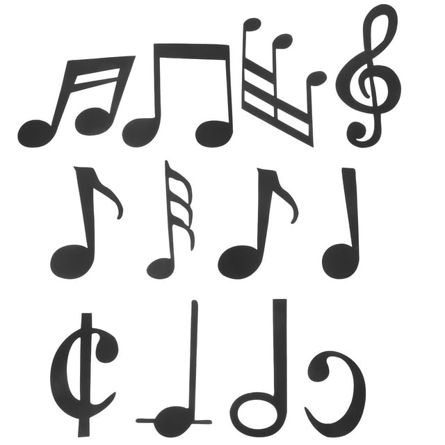 12 piezas de música nota de la pared calcomanías de pared nota adhesiva pegatinas de música decorativa calcomanías de nota de interior calcomanías de la cafetería