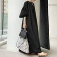 thumbnail image 3 of ZANZEA Womens Dresses V-Neck Puff Sleeve Solid Casual Baggy Maxi Dress, 3 of 4