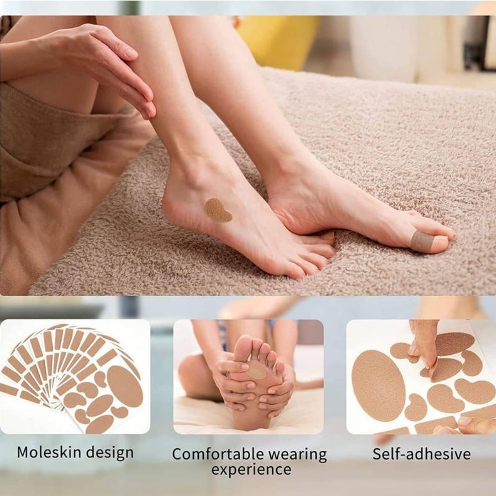 Amazon.com: Dohia Moleskin Adhesive Pads Feet Blister Prevention Padding  Anti-wear Heels Stickers D1-JGT : Health & Household