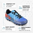 thumbnail image 3 of Vizari USA Boys Girls Soccer Cleats | Youth Firm Ground Athletic Outdoor Football Shoes for Toddler, Little Kid, Big Kid | Lightweight & Durable Blue/Red, 3 of 6