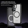 thumbnail image 6 of Magnetic Case for Samsung Galaxy S24 Plus Clear Compatible with Magsafe, Hybrid Protective Silicone Bumper, Slim Smooth Sleek Matte Frosted Case for Men Women for Samsung Galaxy S24 Plus, Black+Clear, 6 of 7