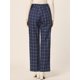 thumbnail image 4 of Pantalones a cuadros casuales para mujer, bolsillos, pierna recta, trabajo, oficina, pantalones Azul Oscuro XL, 4 of 6