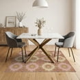 thumbnail image 3 of ODIKA 5'x7' Washable Area Rug Non-Slip, Low Pile, Stain Resistant Pink Boho Muted Palette Retro Pretty Balanced Geometric Print for Guest Room, Lounge, Apartment, 3 of 7