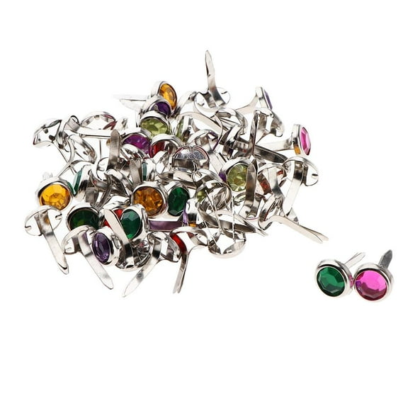 50pcs Mini Decorative Round Head Split Pins Metal Brads Paper Fasteners for Paper Craft Office Statiry
