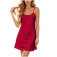 thumbnail image 2 of Bixock Silk Nightgowns for Women Loungewear Nightshirts Sleeveless Solid Color Cami Sleep Dress Thin Strap Loose Relaxed Soft Daily Indoor Home Homewear Sleepwear Women Clothings, 2 of 4