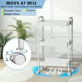 thumbnail image 3 of Cshidworld 3 Tier Rolling Utility Cart with 3 Hanging Cups 4 Hooks Handle and Lockable Casters, 3 of 7