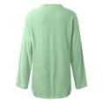 thumbnail image 5 of Wang6 Women's Oversized Long Sleeve T Shirts Causal V Neck Button Summer Tunic Tops Loose Fit Solid Long Tees Shirts Green XXXL, 5 of 5