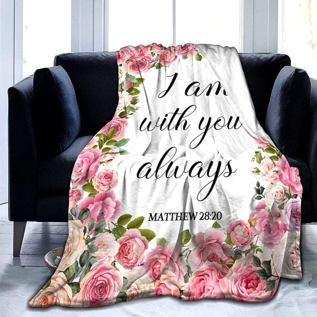 LHSHID Christian Blanket with Inspirational Thoughts and Prayers Religious Bible Verse Throw Blanket Ultra Soft Warm Flannel Blankets for Women Men Gifts 30"x40"