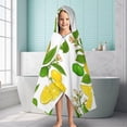 thumbnail image 6 of Yellow Lemon Fruit Limes White Pattern Hooded Bath Towel，60"x35" for Ages 3 To 12 Kids, Quick Dry Lightweight Soft Microfiber Hood Beach Towel Cover Up for Kids, 6 of 7