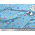 thumbnail image 3 of Soimoi Blue Cotton Poplin Fabric Mermaid & Starfish Ocean Decor Fabric Printed Yard 42 Inch Wide, 3 of 3