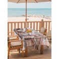 thumbnail image 2 of Outdoor Table Cloth with Umbrella Hole and Zipper, Pink Christmas Waterproof Rectangle Tablecloth 54"x80", Xmas Snowman Winter Snowflake Pink House Washable Table Cover for Outside Party Patio Picnic, 2 of 8