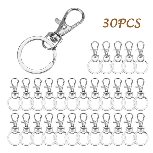mtvxesu Keychain Rings 30pcs Detachable Key With Rotating Key Lock White 25mm Sale