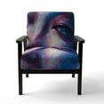 thumbnail image 3 of Designart "Close Up Of A Turquoise Blue Eye" Upholstered Glam Accent Chair and Arm Chair, 3 of 5