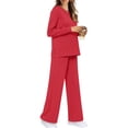 thumbnail image 4 of UVN 2 Piece Outfits for Women Long Sleeve Sweatsuit and Wide Leg Tracksuit Ladies Fall Cozy Lounge Sets, 4 of 10