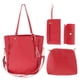 thumbnail image 1 of Conjunto de 4 carteras y bolsos formales informales de piel sintética para mujer con cierre de cremallera Rojo, 1 of 9