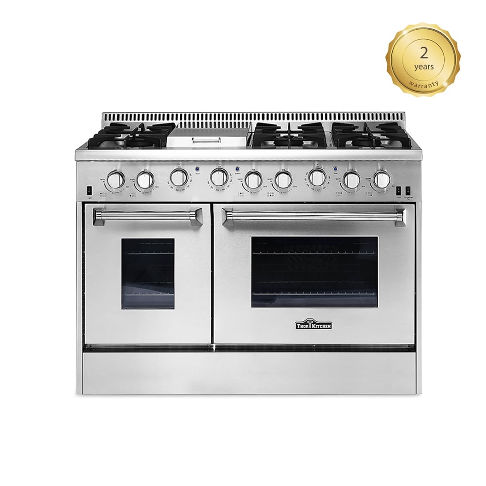 THOR KITCHEN Highend Modern Style 48" 6 Burner Gas Range with Double