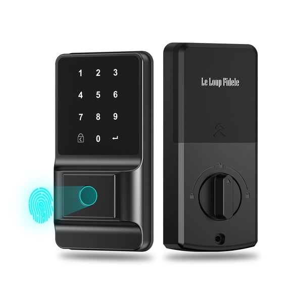 LELOUPFIDELE Smart Lock – Keyless Entry Door Lock with Keypad Deadbolt, Fingerprint & Anti-Peek Code, Compact Design, Auto-Lock, Easy Install for Home//Office (Matte Black)