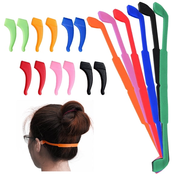 SENHAI 6 Pack Anti-Slip Glasses Strap, Silicone Eye Glasses String Strap Kids Eyewear Retainer with 6 Pairs Glasses Ear Grip