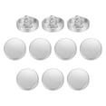 thumbnail image 1 of Uxcell 10pcs Botón plano de metal 12.5mm Botones de costura de metal redondos Plata brumosa, 1 of 7