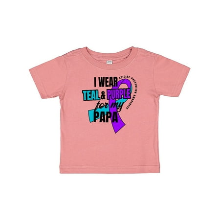 

Inktastic Suicide Prevention I Wear Teal and Purple for My Papa Gift Baby Boy or Baby Girl T-Shirt
