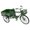 Green-Low cargo container, variant on Retro Metal Three Wheeled Flatbed Truck Model Nostalgic Tricycle Toy for Home Decoration with Carrying Function