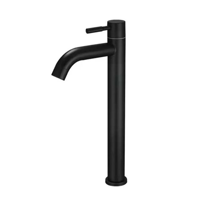 Black Sink Faucet Bathroom Counter Faucet Single Cold Water Stainless Steel Single Hole