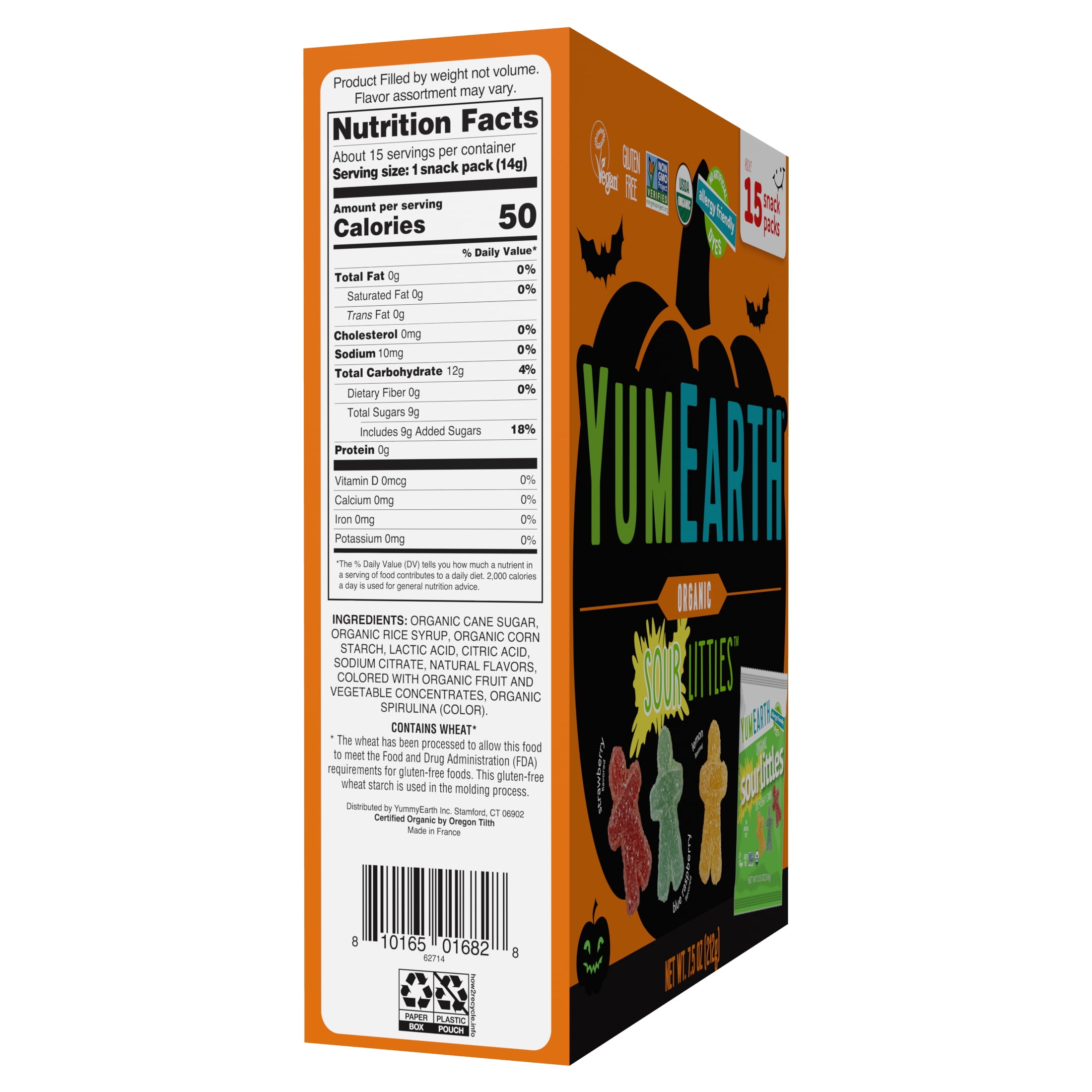YumEarth Halloween Sour Littles, 15 Count Snack Packs
