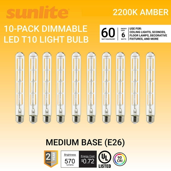 LED Filament 2200K Amber 10pc