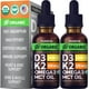 thumbnail image 1 of Gotas líquidas de vitamina D3 K2 de 5000 UI con aceite MCT Omega 3 (paquete de 2 unidades), 1 of 9