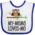 thumbnail image 3 of Inktastic Mema Loves Me Girl Owl Girls Baby Bib, 3 of 4