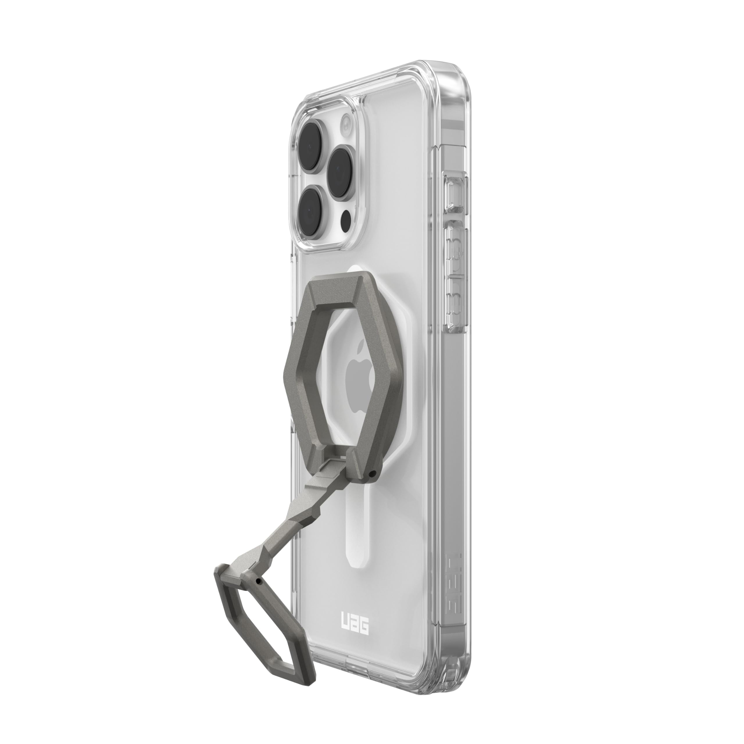 UAG iPhone 16 Pro Max Case 6.9" Plyo Ice White Compatible with MagSafe Charging Anti-Yellowing Transparent Protective Cover + Magnetic Ring Stand Titanium Bundle Set
