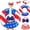 4th of July, variant on 3 Pcs Summer Porch Goose Outfits Hawaii T-Shirt Wreath and Sunglasses Hawaiian Goose Clothes Costume for 23" Patio Decor for Luau Party Outdoor Garden Yard Decor(Coconut)