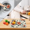 thumbnail image 3 of Yayeee Dish Drying Mat for Kitchen Counter 18" x 24" Microfiber Super Absorbent Coffee Decorative Pad, Large Red Floral Pattern, 3 of 9