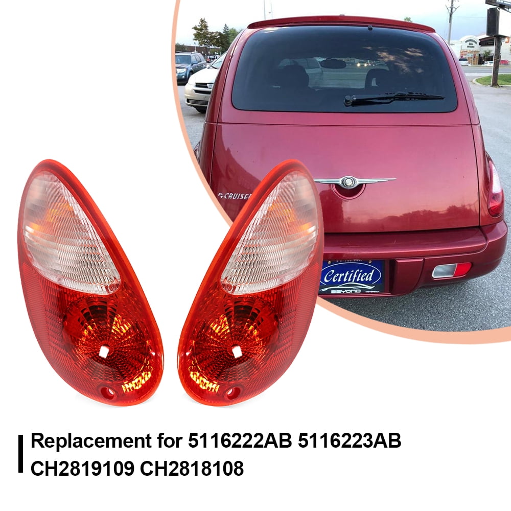 Kojem Tail Lights Lamps for 2006 07 08 09 2010 Chrysler PT Cruiser Replaces 5116222AB 5116223AB Pair w/ Bulbs Halogen