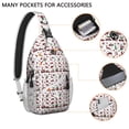 thumbnail image 2 of Sling Backpack,White Christmas Animal and Car Pattern Sling Bag with Water Bottle Holder,Waterproof Sling Bag for Men/Women with Headphone Jack for Hiking,Travel, 2 of 6